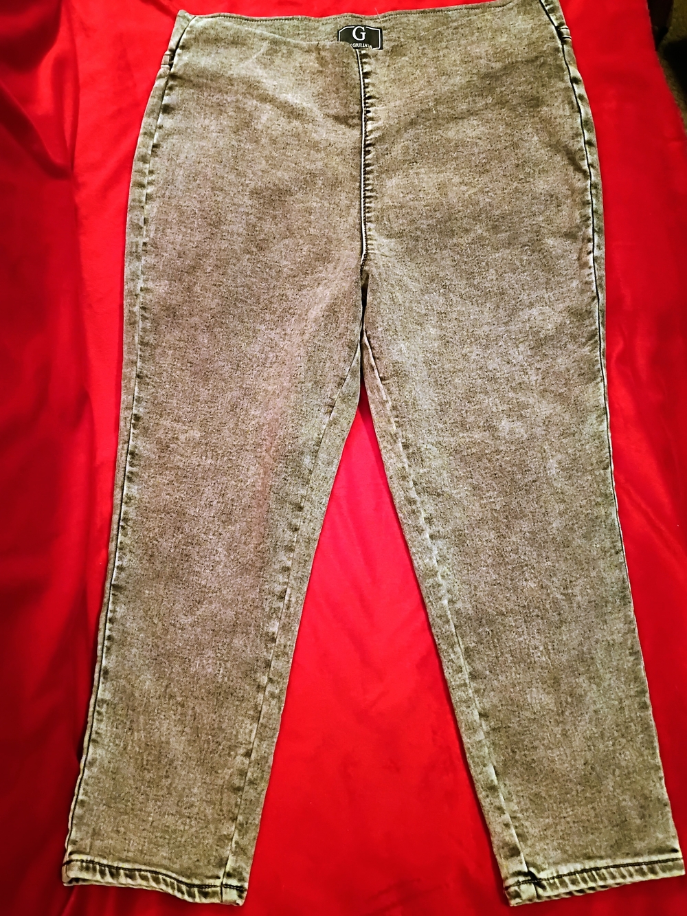 G by Giuliana Grey Acid-Wash High-Rise Jeans